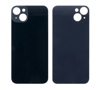Задняя крышка для iPhone 14 Plus Черный (стекло, широкий вырез под камеру, логотип)#1870058