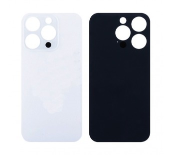 Задняя крышка для iPhone 14 Pro Белый (стекло, широкий вырез под камеру, логотип)#1873835