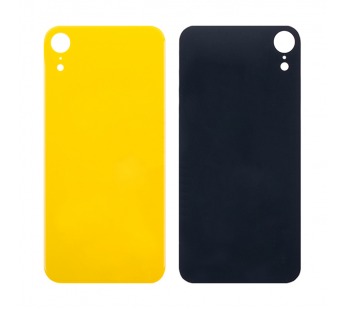 Задняя крышка для iPhone Xr Желтый (стекло, широкий вырез под камеру, логотип)#1870856