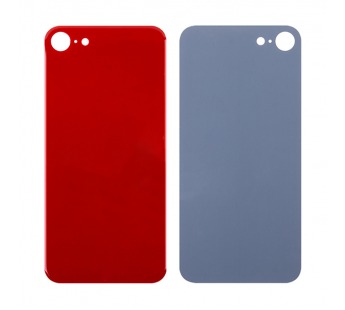 Задняя крышка для iPhone 8 Красный (стекло, широкий вырез под камеру, логотип)#1872908