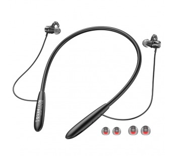 Гарнитура беспроводная Bluetooth вакуумная hoco ES61 (для iOS/Android) спортивная, магнитная. Слот для TF-карты * (цвет черный, в поврежденной коробочке)#1856478