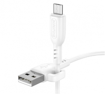 Кабель USB - Micro USB Borofone BX91 "Symbol" (2.4А, 100см) белый#1863984