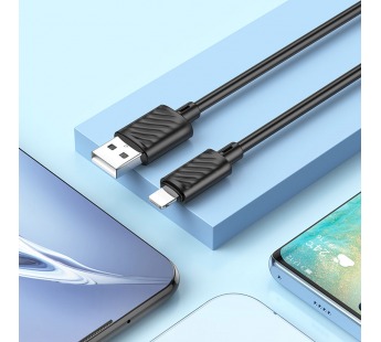Кабель USB - Apple lightning HOCO X88 "Gratified" (2.4А, 100см) черный#1989743