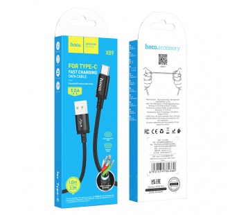 Кабель USB - Type-C HOCO X89 "Wind" (3А, 100см) черный#1983053