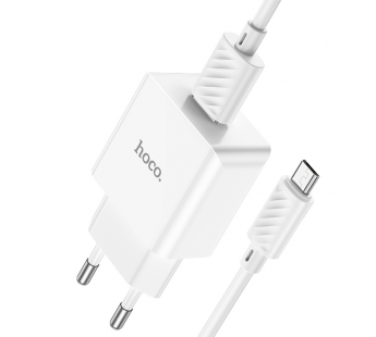 Адаптер сетевой Hoco C106A + кабель micro USB (белый)#1858326