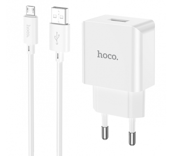 Адаптер сетевой Hoco C106A + кабель micro USB (белый)#1858327