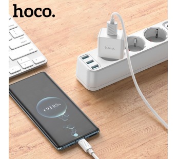 Адаптер сетевой Hoco C106A + кабель micro USB (белый)#1858328