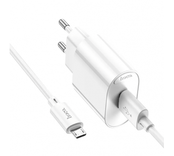 СЗУ с выходом USB Hoco C109A (QC3.0/1USB/кабель micro USB) белое#1858192