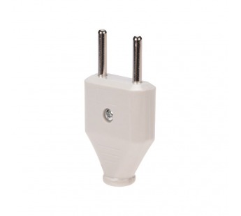 Вилка прямая, плоская без з/к 6А, белая "Rexant"#2076220