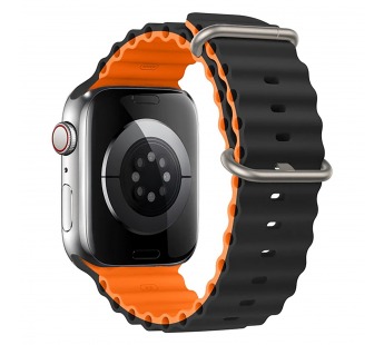 Ремешок - ApW26 Ocean Band Apple Watch 42/44/45/49 mm силикон (black/orange) (214256)#1861001