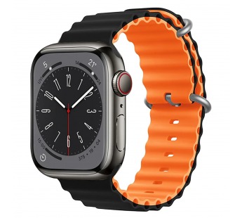 Ремешок - ApW26 Ocean Band Apple Watch 42/44/45/49 mm силикон (black/orange) (214256)#1861000