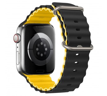 Ремешок - ApW26 Ocean Band Apple Watch 42/44/45/49 mm силикон (black/yellow) (214257)#1861011