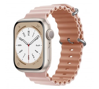 Ремешок - ApW26 Ocean Band Apple Watch 42/44/45/49 mm силикон (light pink/brown) (214260)#1861006