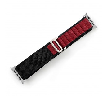 Ремешок - ApW27 Alpine Loop для "Apple Watch 38/40/41 mm" текстиль (black/bordo) (214299)#1860976