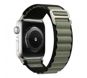 Ремешок - ApW27 Alpine Loop Apple Watch 38/40/41 mm текстиль (black/green) (214298)#2004459
