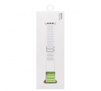 Ремешок - ApW27 Alpine Loop Apple Watch 38/40/41 mm текстиль (white/light green) (214300)#1860991