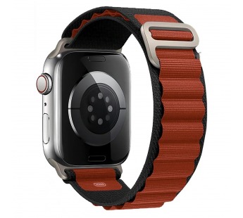 Ремешок - ApW27 Alpine Loop для "Apple Watch 42/44/45/49 mm" текстиль (black/brown) (214287)#2004465