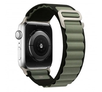 Ремешок - ApW27 Alpine Loop Apple Watch 42/44/45/49 mm текстиль (black/green) (214288)#2004466