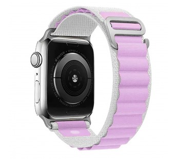 Ремешок - ApW27 Alpine Loop для "Apple Watch 42/44/45/49 mm" текстиль (white/light violet) (214291)#2004470