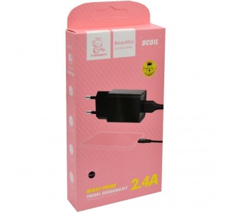 Сетевой адаптер питания DENMEN DC01L 1USB + кабель Lightning (черный)#2132111