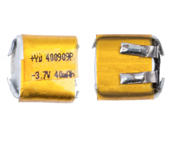 Аккумулятор универсальный 400909p 3,7v Li-Pol 40 mAh (4*9*9 mm) (для TWS наушников)#1941698