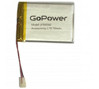 Аккумулятор Li-Pol LP304560 PK1 3.7V 700mAh (толщ.3,0мм, шир.45мм, дл.60мм) "GoPower"#1899063