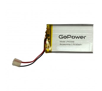 Аккумулятор Li-Pol LP403048 PK1 3.7V 560mAh (толщ.4,0мм, шир.30мм, дл.48мм) "GoPower"#1899079