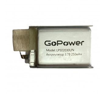 Аккумулятор Li-Pol LP502030UN PK1 3.7V 250mAh без защиты (толщ.5,0мм, шир.20мм, дл.30мм) "GoPower"#1899056