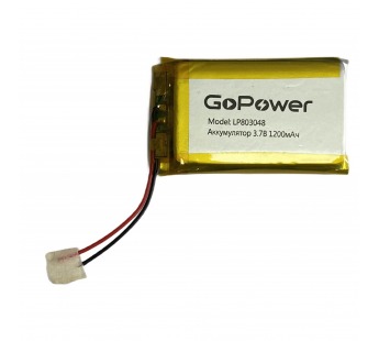 Аккумулятор Li-Pol LP803048 PK1 3.7V 1200mAh (толщ.8,0мм, шир.30мм, дл.48мм) "GoPower"#1898991