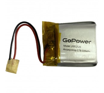 Аккумулятор Li-Pol LP852526 PK1 3.7V 500mAh (толщ.8,5мм, шир.25мм, дл.26мм) "GoPower"#1898990