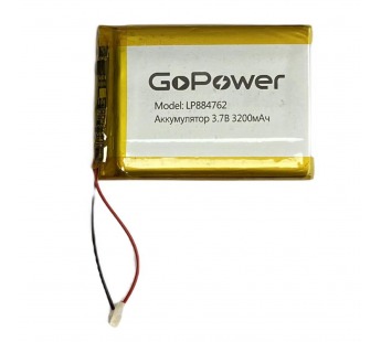Аккумулятор Li-Pol LP884762 PK1 3.7V 3200mAh (толщ.8,8мм, шир.47мм, дл.62мм) "GoPower"#1898602