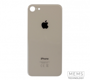 Задняя крышка для iPhone 8 Золото (стекло, широкий вырез под камеру, логотип)#2150703
