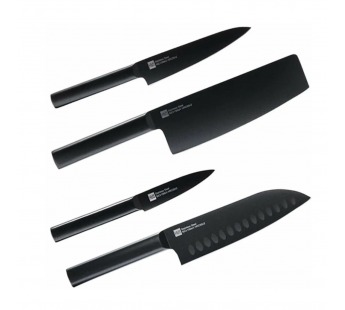 Набор кухоных ножей Huohou HU0076 + подскавка черный#1896643
