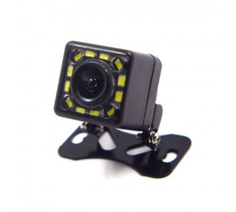 Камера заднего вида универсальная, с подсветкой 12 диодов, на кронштейне, квадратная (№5)#2088789