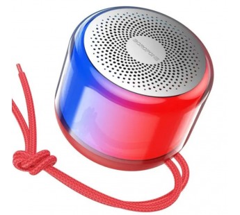 Портативная колонка Borofone BR28 (Bluetooth/FM/USB/5Bт) светящаяся красная#1866532