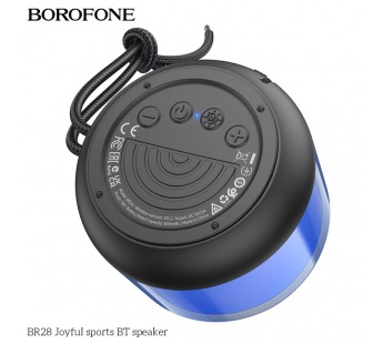 Портативная колонка Borofone BR28 (Bluetooth/FM/USB/5Bт) светящаяся черная#1867819