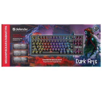 Клавиатура Defender Dark Arts GK-375 механическая игровая с подсветкой USB (black) (218144)#1862744