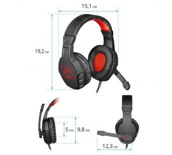 Компьютерная гарнитура Defender Сujo игровая (black/red) (218136)#1862716