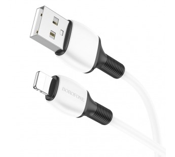 Кабель USB - Apple lightning Borofone BX84 "Rise" (2.4А, 100см) белый#1863043