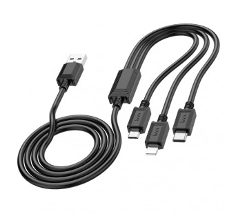 Кабель USB Multi 3в1 Lightning/micro USB/Type-C HOCO X74 (100 см, 2А) черный#1863049