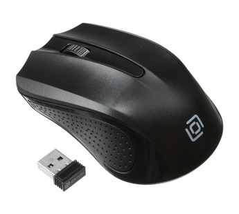 Мышь Оклик 485MW черный оптическая (1600dpi) беспроводная USB для ноутбука (3but) [14.04], шт#1864263