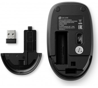 Мышь Оклик 506MW черный оптическая (1600dpi) беспроводная USB для ноутбука (4but) SR-2021 [14.04], шт#1864296