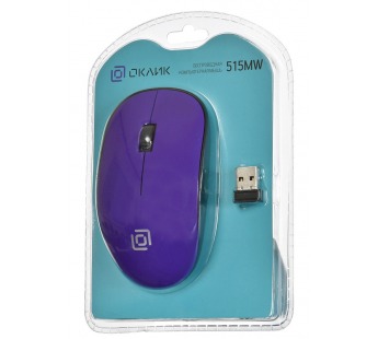 Мышь Оклик 515MW черный/пурпурный оптическая (1000dpi) беспроводная USB для ноутбука (3but) [14.04], шт#1864304