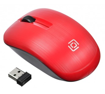 Мышь Оклик 525MW черный/красный оптическая (1000dpi) беспроводная USB для ноутбука (3but) [14.04], шт#1864182