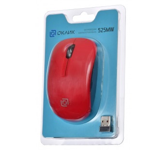 Мышь Оклик 525MW черный/красный оптическая (1000dpi) беспроводная USB для ноутбука (3but) [14.04], шт#1864186