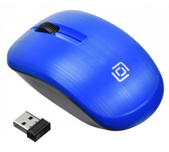 Мышь Оклик 525MW черный/синий оптическая (1000dpi) беспроводная USB для ноутбука (3but) [14.04], шт#1864179