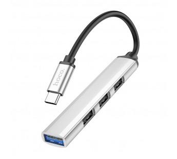 Хаб Type-C - USB Hoco HB26 4USB, 13см (silver) (206206)#1877018