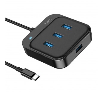 Хаб Type-C - USB Hoco HB31 Easy 4USB 3.0 (black) (213891)#1877005