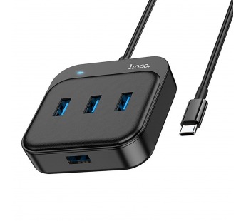 Хаб Type-C - USB Hoco HB31 Easy 4USB 3.0 (black) (213891)#1877004