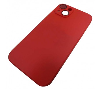 Чехол силикон-пластик iPhone 14 стеклянный матовый с логотипом красный#1922141